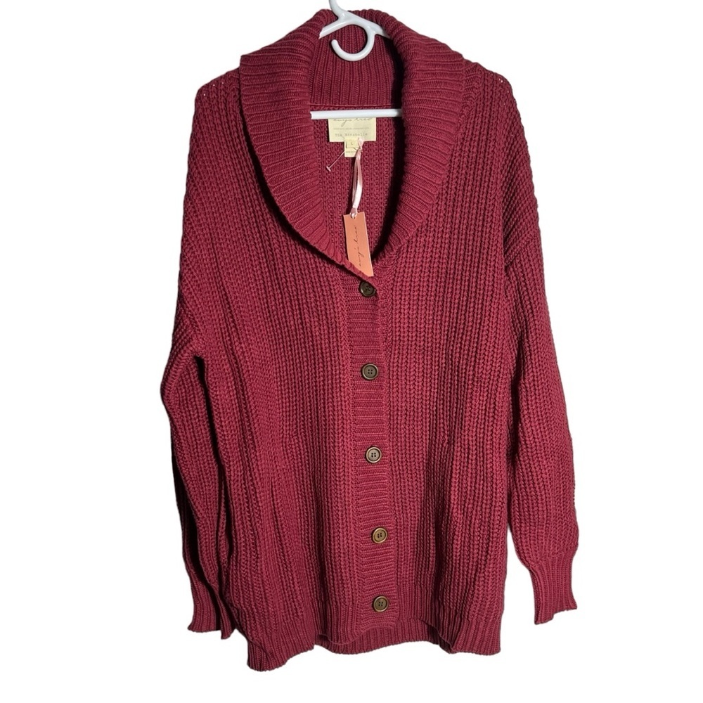 Evy’s Tree The Annabelle in Marsala Long Cardigan, Large
